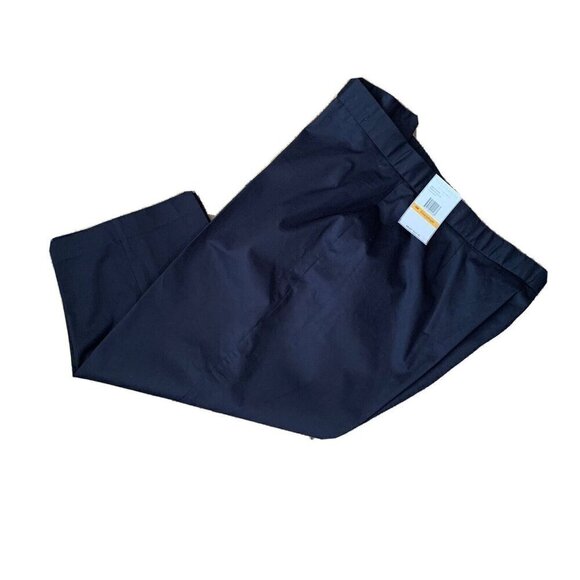 SAG HARBOR Navy Blue Stretch  Zip Cropped Pants Women’s Size 16 NWT - Picture 1 of 10